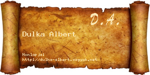 Dulka Albert névjegykártya