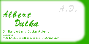 albert dulka business card